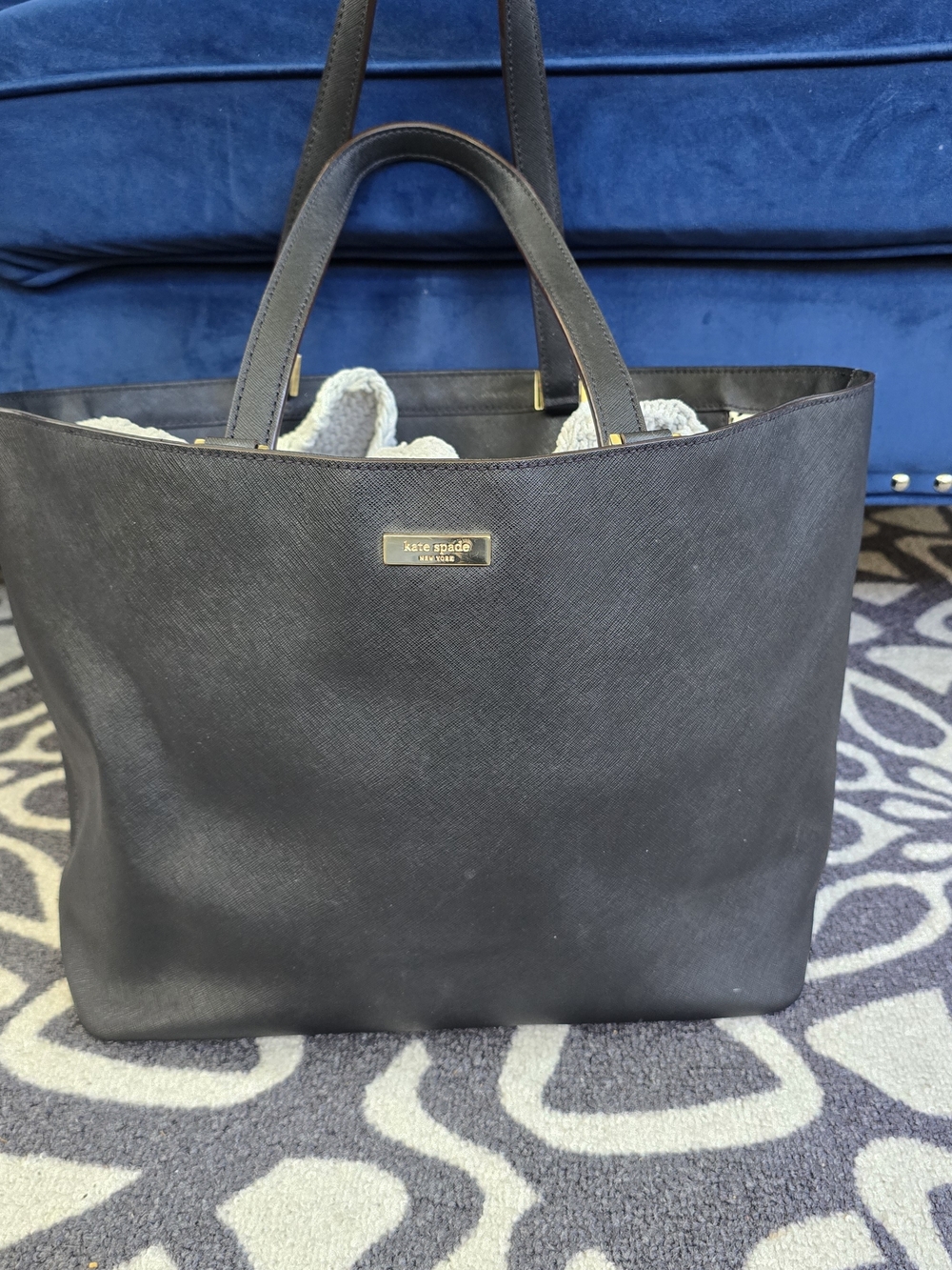 Kate Spade Newbury Lane Jules leather tote bag in black